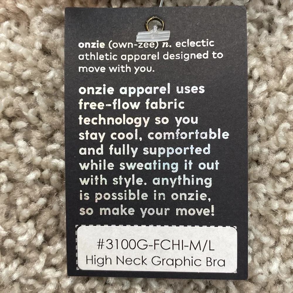 Onzie Flow Yoga High Neck Graphic Bra. BNWT - Picture 8 of 12